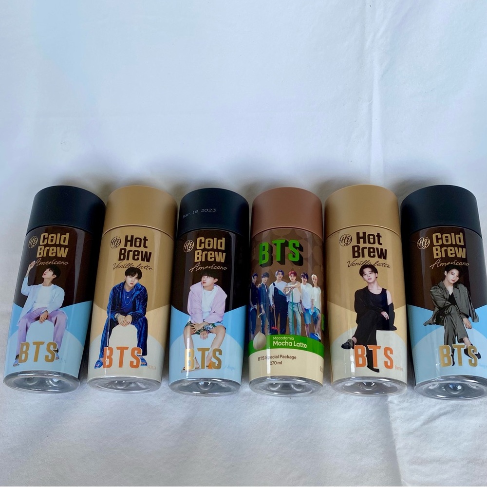 Bundle Set BTS Cold Brew Empty Jin Suga Jhope Group OT7 Jimin and Jungkook
